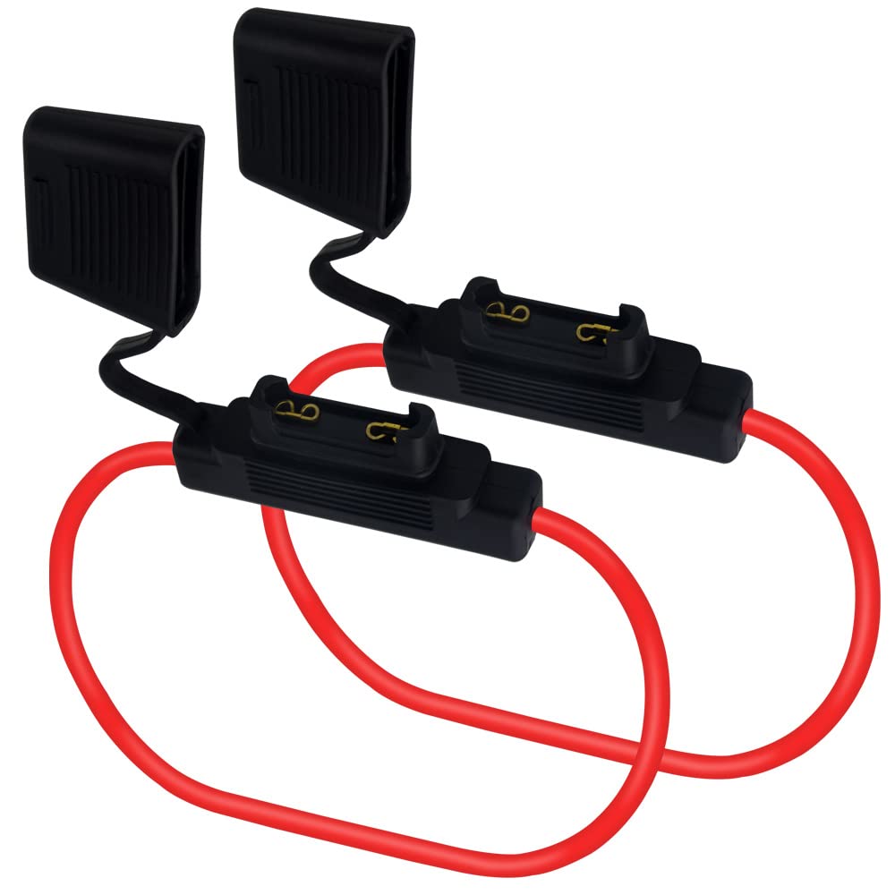 WMYCONGCONG Lot de 2 porte-fusibles robustes en ligne de calibre 10 60 A, grande taille