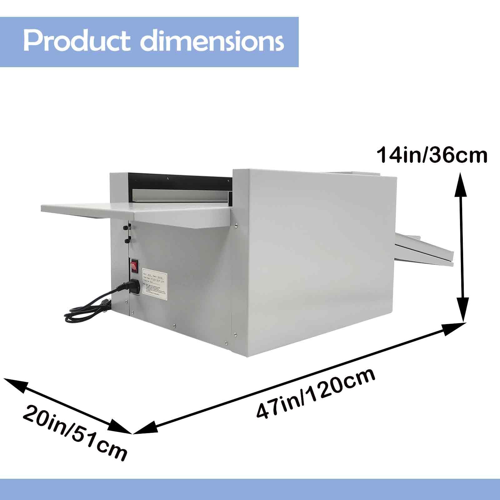Macchina elettrica per cordonatura e perforazione da 33 cm, 2 in 1, per segnare e perforare la carta, 2600 fogli/h, profondità regolabile, velocità/pressione, per carte e manuali, 110 V