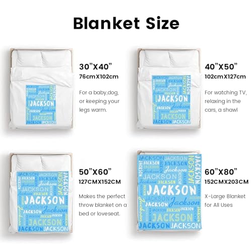 Personalized Name Blanket Customized Baby Blankets for Girls Boys Adults Monogrammed Blankets and Throws Christmas Birthday Mothers Fathers Valentines Day Gift