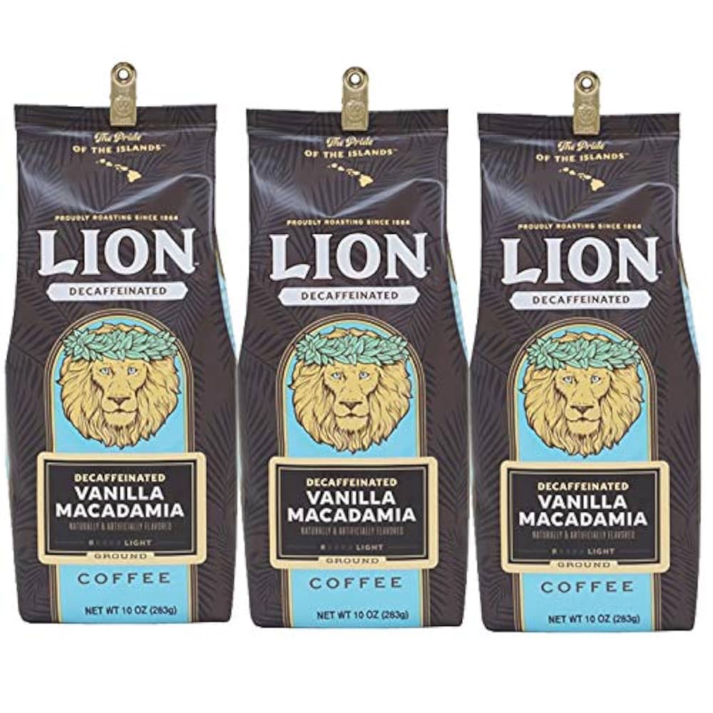 LION - 【専用】ライオンコーヒー　デカフェ　4つセット バニラマカダミア 楽天市場】【4袋入】ライオンコーヒー バニラマカダミア 8g×4袋