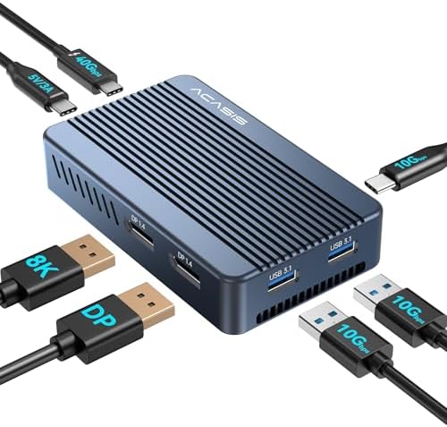 Amazon.com: ACASIS Mac Mini Dock Dual Monitor with 40Gbps M.2 NVMe SSD ...
