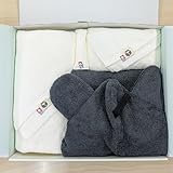 [BabyCube] 出産祝い ギフトセット 4点 ベビーバスポンチョ バスタオル フェイスタオル タオルハンカチ タオルセット 男の子 女の子 ベビー 赤ちゃん 子供 誕生日プレゼント お祝い ベビーバスローブ 日本製 おしゃれ 人気 かわいい (ブラック)