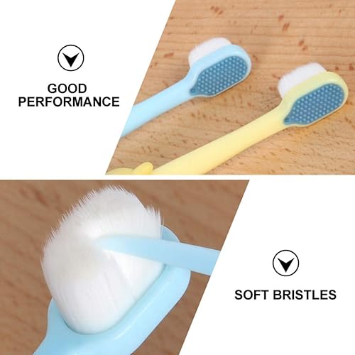 Miniatura 8 de HEALLILY Cepillo de dientes 2pcs Cepillo de cerdas suaves Cabeza Manual Limpieza de dientes Cepillo de dientes para limpiar cepillos de dientes
