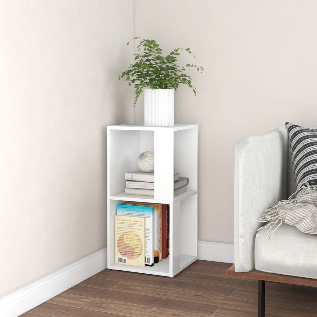 Armadio ad angolo, vetrina, armadietto da ufficio, aperto, per aziende, ufficio, scuola, soggiorno, camera da letto, bianco, 33 x 33 x 67 cm