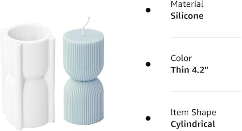 Miniatura 8 de TOPYS Moldes estéticos de pilar a rayas molde cilíndrico de vela de pilar alto torcido geométrico abstracto decorativo a rayas molde de silicona