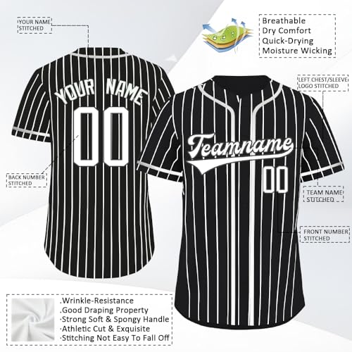 Camiseta personalizada de béisbol con rayas estilo hipster, nombre, número y logo para hombres, mujeres y jóvenes miniatura 2