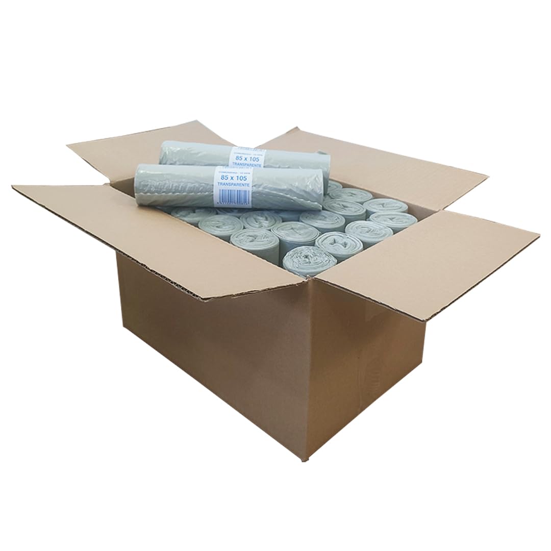 48 rollos de Bolsa de basura transparentes. Con capacidad de 100 litros para cubo de comunidad. 480 sacos de basura resistentes con termosellado. 10 uds por rollo.