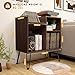 iyrany Record Player Stand, Turntable Stand with Record Storage, Vinyl Record Storage Cabinet with Metal Legs, Record Player Table Holds Up to 250 Albums for Living Room, Bedroom, Office, et