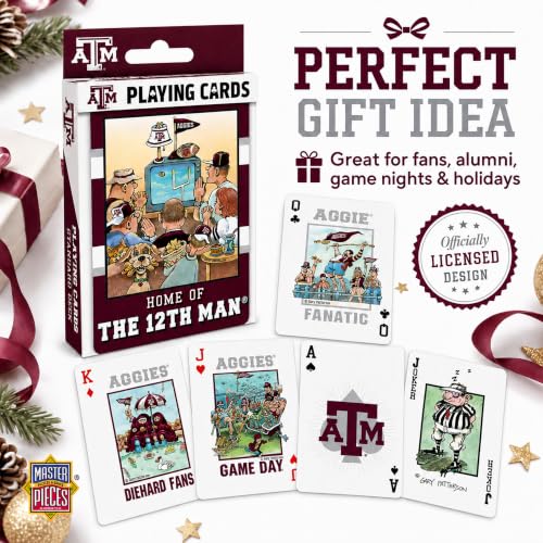 Image of Masterpieces Adult Playing Cards - Texas A&M Aggies Fan Deck, 54 Card NCAA Game