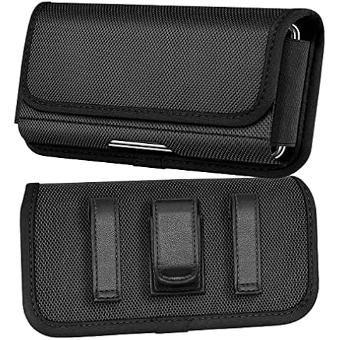 ykooe Horizontal Nylon Phone Holster for iPhone 11/Pro/Max Belt Clip Pouch for Samsung Galaxy S20,A51,A71,A70,A80,S10 Lite, iPhone, Moto Smartphone (XL) Cover