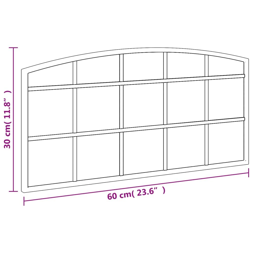 Miroir Mural Noir en Fer 60x30 cm avec Cadre Enduit de Poudre Design Arche pour décoration Maison Salon Chambre Salle de Bain Couloir reflet Clair et luminosité