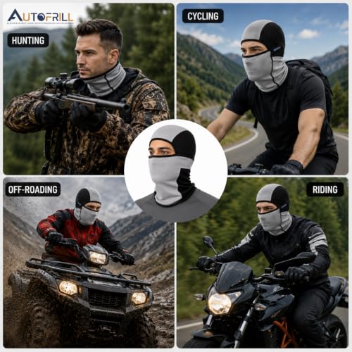 Image of AUTOFRILL Balaclava for Men - Full face mask for Bikers Helmet Liner & Head Cover for Men Breathable Mask for Motorcycle Riding & Cycling