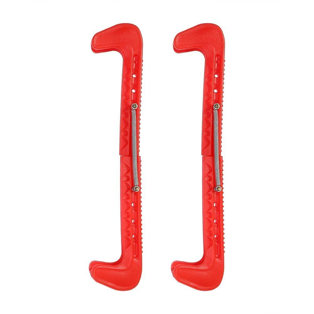 Cyrank 1 Paio di Protezioni per Lame per Hockey su Ghiaccio, Protezioni per Lame per Pattini da Hockey su Ghiaccio Copertura in plastica con Protezione per Pattinaggio su Ghiaccio a Molla