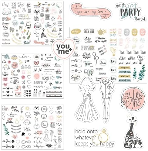 230 Vintage Hochzeits-Sticker - Wasserfeste Aufkleber Für Gästebuch & Album