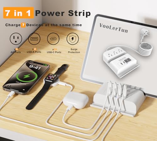 Save 13% on VooLerTun 7-in-1 Surge Protector Power Strip with USB Ports