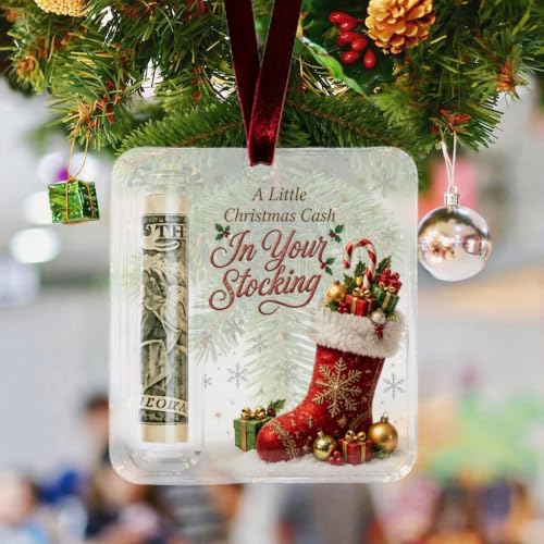 Christmas Money Holder for Cash, Holographic Finish Hanging Decor, # 6