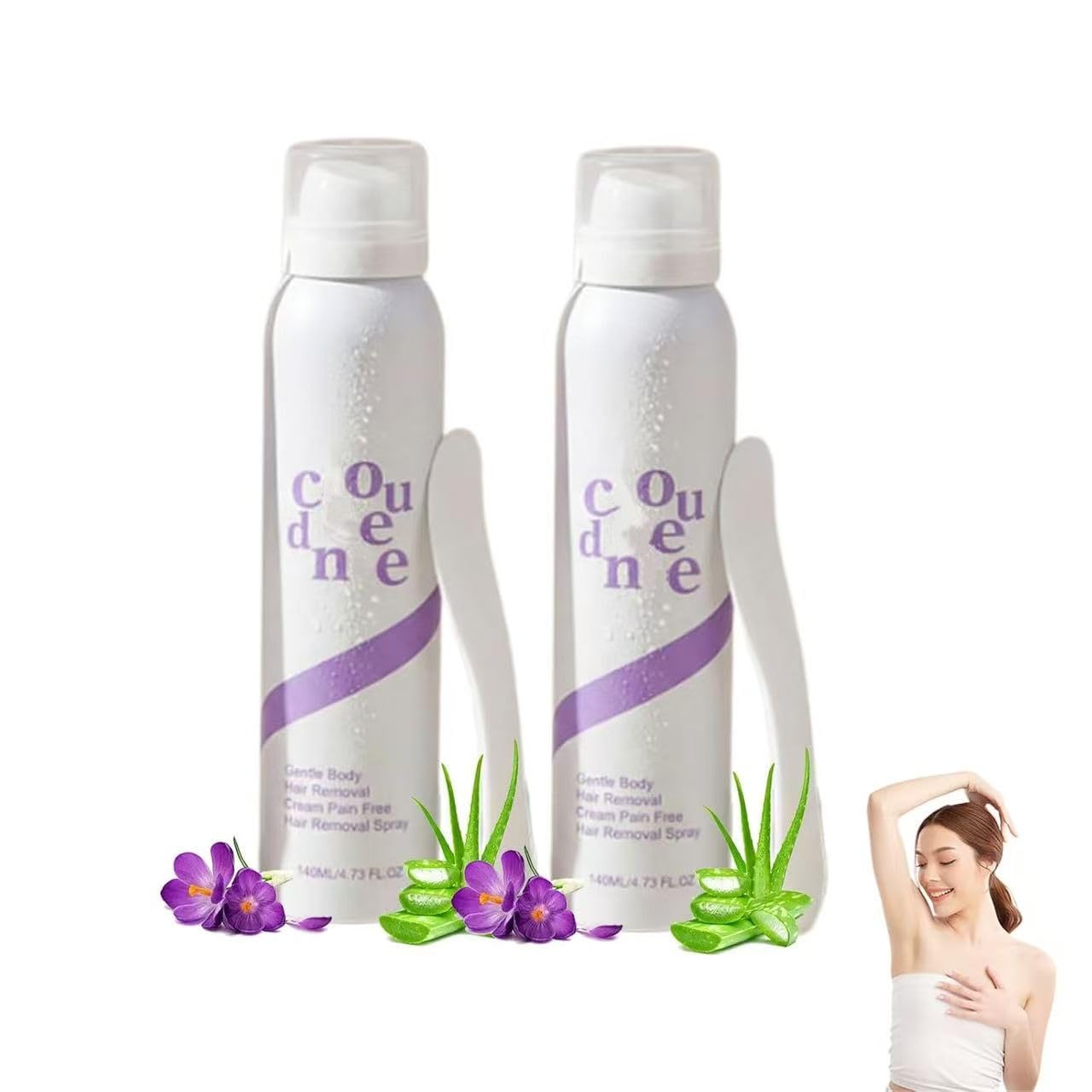 Spray depilatorio, kit delicato per la depilazione del corpo, per donne e uomini,2PCS