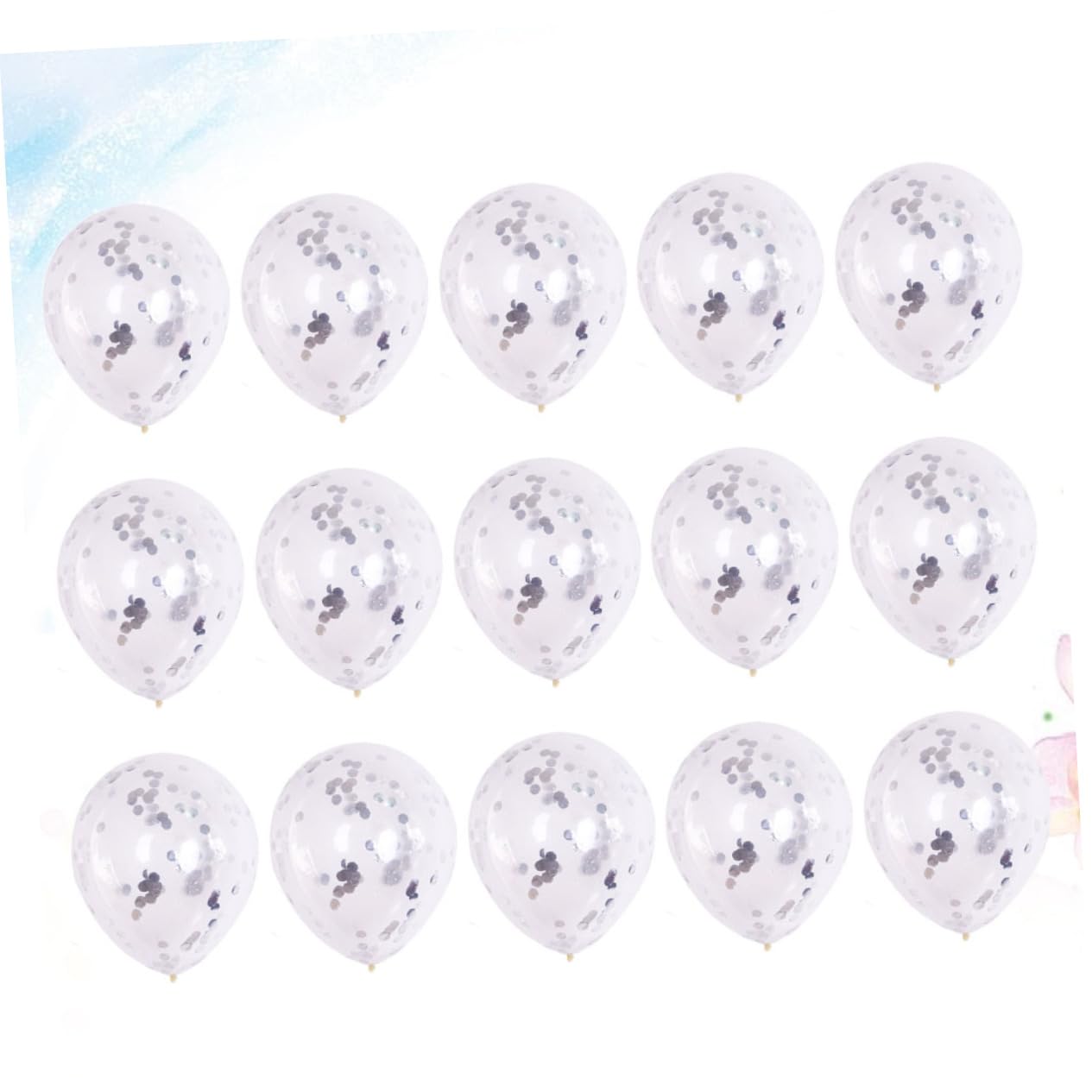 Toyvian 45pezzi Palloncini Trasparenti Con Glitter Per Decorazioni Di Compleanno e Matrimonio Accessori Festivi Per Feste Adatti Ogni Occasione Glitter Argento