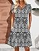 Zeagoo Women's Black X-Large Sundress with Pockets, Swing Dress, Short Sleeve, Round Neck, Above the Knee, Casual, Summer