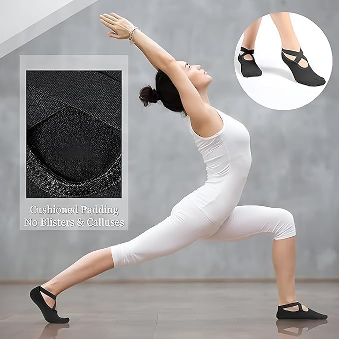 Image of 2 pair Non-Slip Football Socks for Men & Women | Grip Sports Socks with Cushioning | Anti-Skid, Breathable Cotton Crew Socks for Soccer, Rugby, Cricket, Gym, Yoga