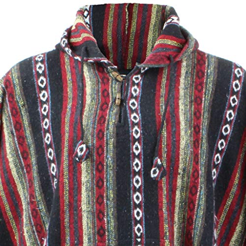 LOUDelephant Poncho met capuchon van 100% geweven katoen Gheri Mexicaanse stijl - Image 4