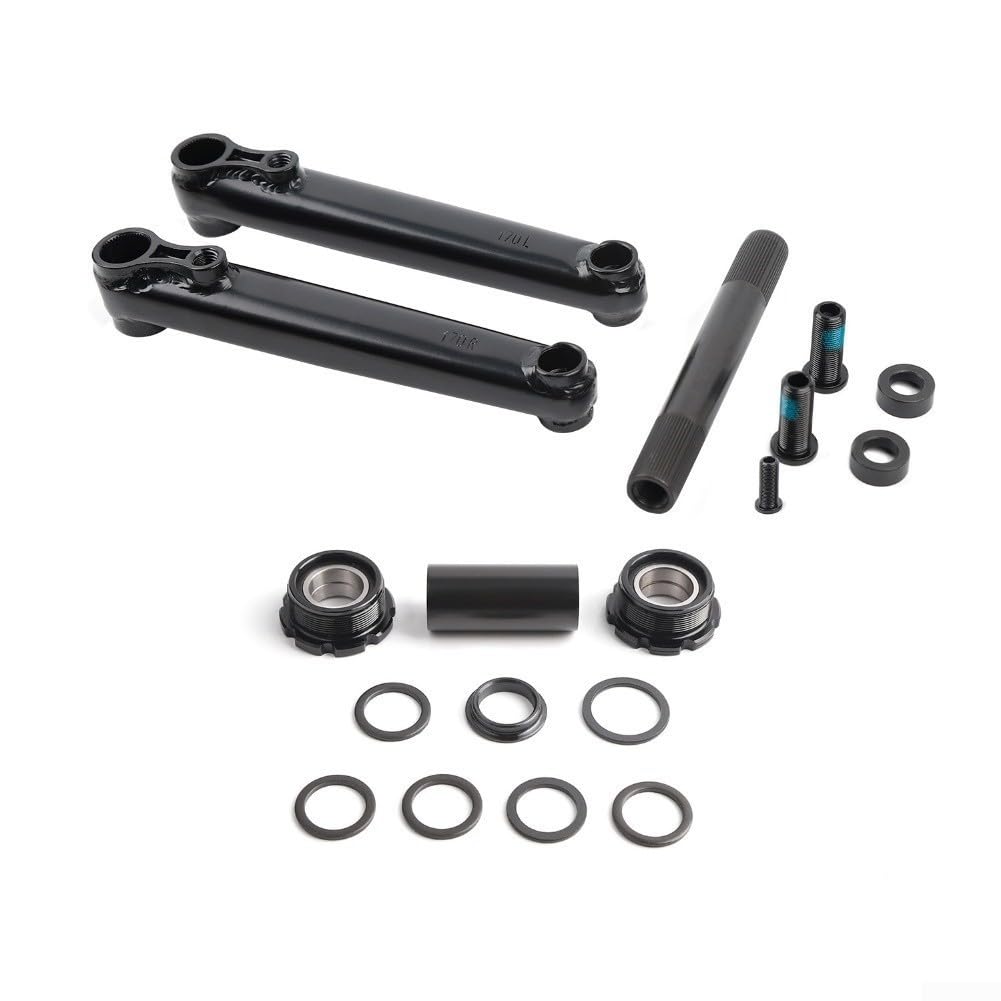 Manovella per bicicletta, lunghezza 170 mm, 48 denti, con asse da 19 mm | Per acciaio al cromo molibdeno premium, alta durata, resistente alla deformazione, include movimento centrale