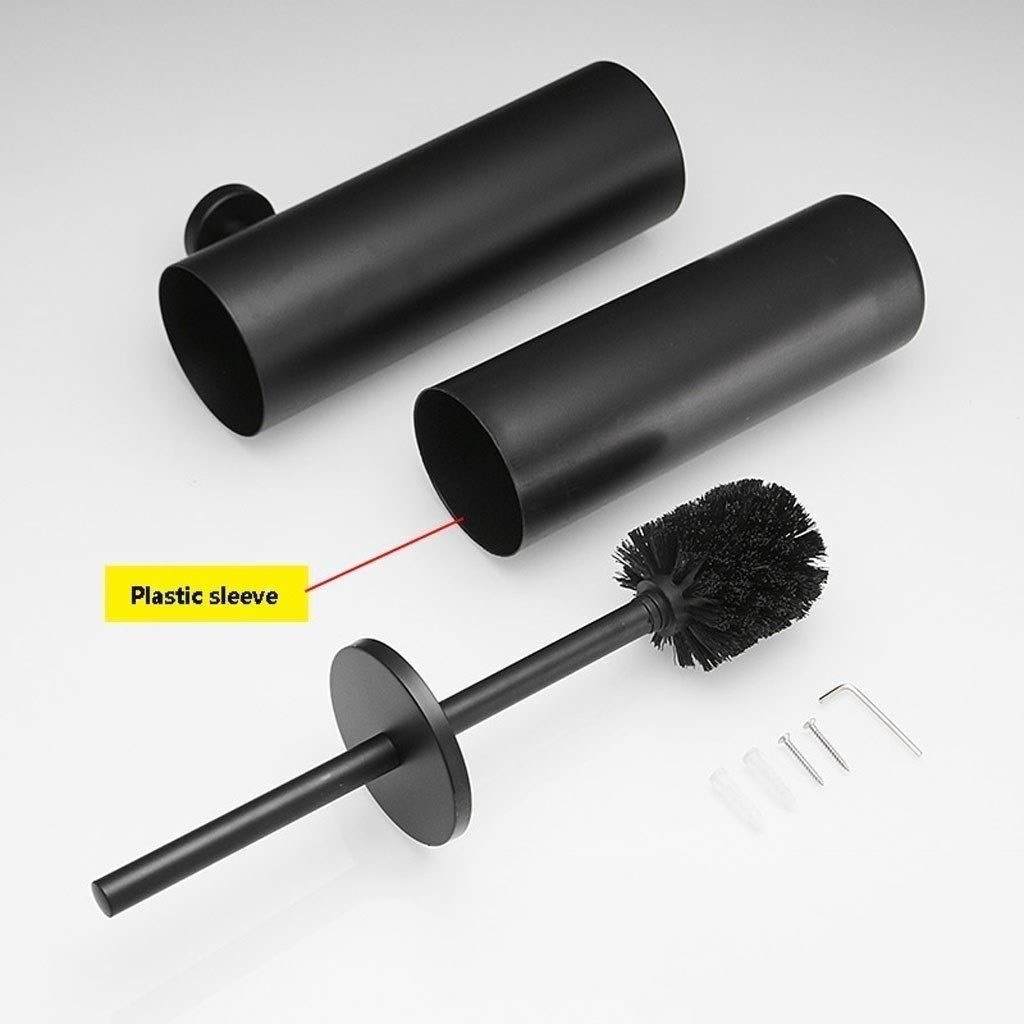 Diseño Clásico Escobilla de baño montado en la pared Matt Negro Cuarto de baño WC portaescobillas de oro inoxidable higiénico sistema de cepillo del sistema de cepillo del tocador Escobillas de Baño