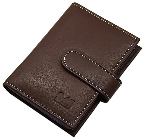 XXL Pelle di bufalo porta carte di credito con 22 scomparti MJ-Design-Germany in 3 diversi colori (Marrone)