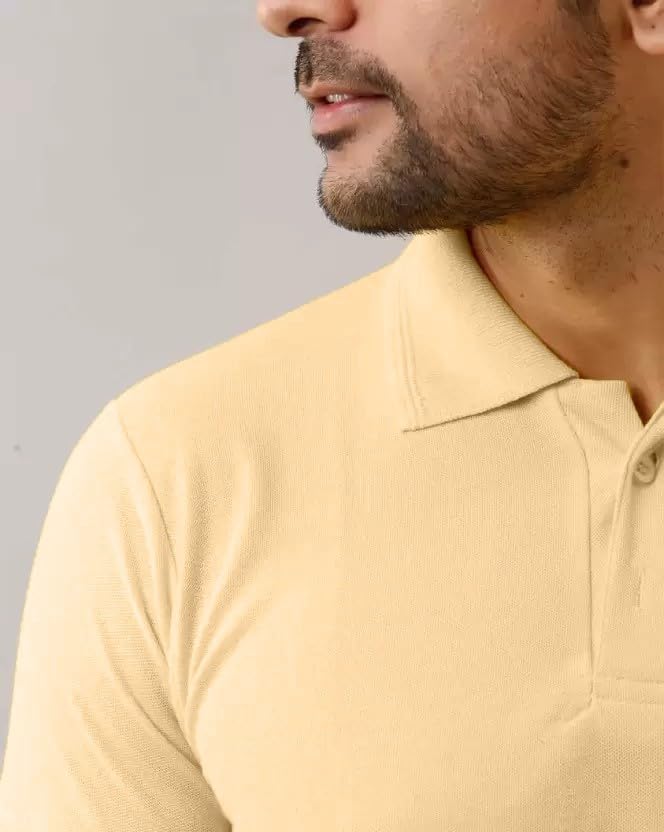 Image of INKKR Men's Polo Neck Half Sleeve Solid T-Shirts
