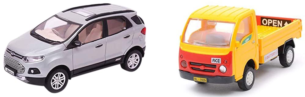 Image of Centy Toys Plastic Pull Back Car, 1 Pull Back Car, Multicolour & Plastic Tata Ace Pull Back Vehicle, 1 Pull Back Vehicle, Multicolour, Kids