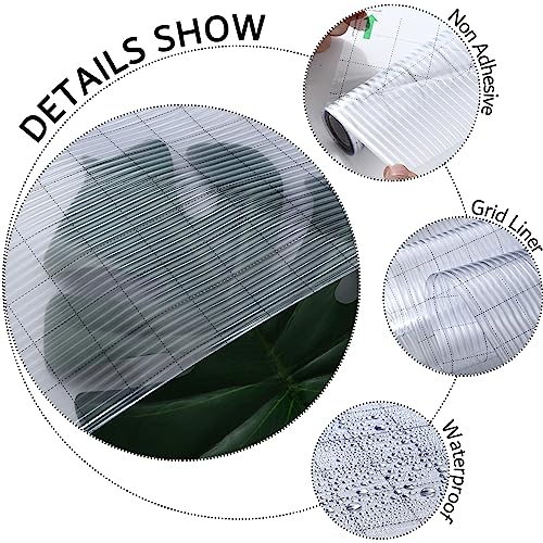 Image of VELIMAX Reeded Glass Privacy Film, Frosted Vinyl, 3D Decorative Decals Non-Adhesive for Bathroom Living Room Window 29.5x157.4 Inches