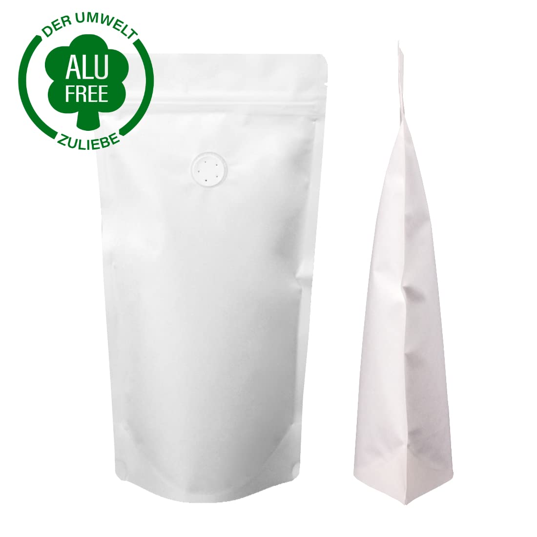 Lacers Bolsa de papel de estraza en varios colores, alta barrera con válvula, sostenible, bolsa de café con válvula de protección aromática, reutilizable