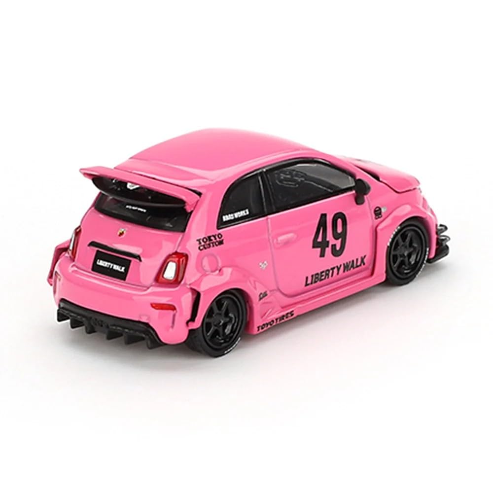 Diecast Model Car Compatible with Mini GT 1:64 Abarth 595 LB-Works