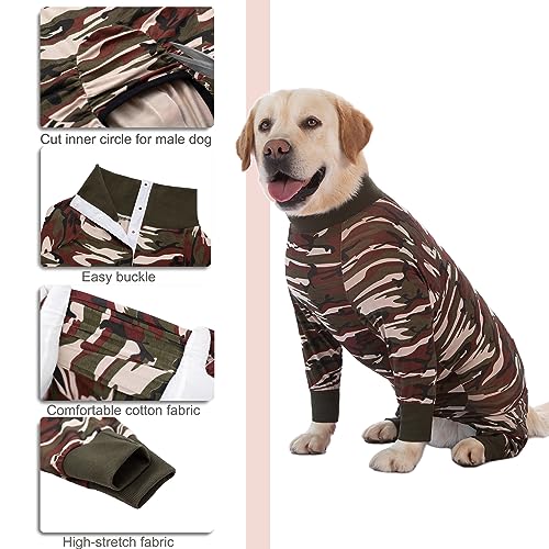 Image of Recovery Suit for Large Medium Dogs After Surgery, Soft Breathable Anti Licking Dog Onesie E-Collar & Cone Alternative, Pet Bodysuit for Preventing Hair Loss Full Cover Wound(7XL, Camouflage)