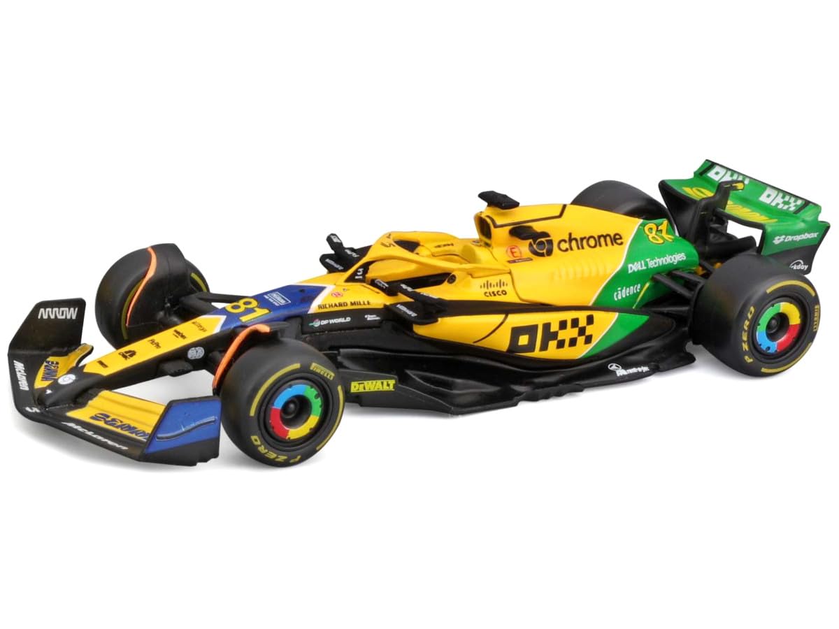 Bburago F1 Formula 1 MCLAREN MCL38 (2024) - PIASTRI - SENNA LIVERY - 1:43 Scale - Incredibly Detailed Die-Cast Replica Collectible Race Car Model, Multiple Colours