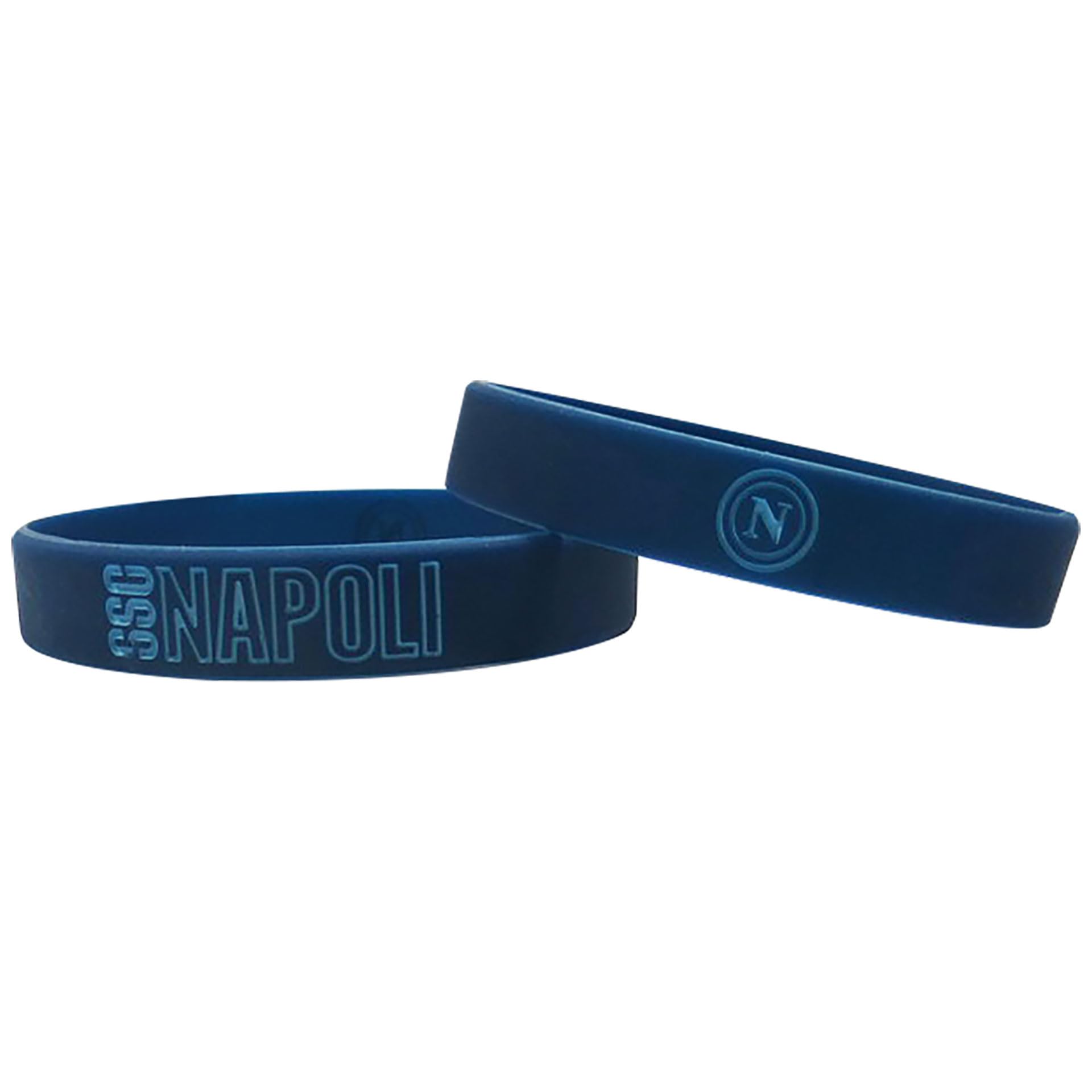 SSC NAPOLI Kit 3 Braccialetti in Silicone, Logo Napoli e Scritta