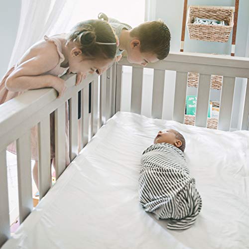 Image of QuickZip Crib Sheet Set - Faster, Safer, Easier Baby Crib Sheets - Includes Blush Wraparound Base & 3 Zip-On Crib Sheets - Blush 100% Cotton - Fits All Standard Crib Mattresses