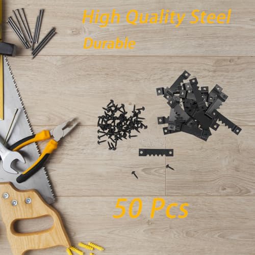 Image of 30 Pack Large Sawtooth Picture Frame Hangers with Screws, Reliable Steel Hardware for Hanging Paintings, Photos and Art - Strong, Simple Installation, and Perfect for Versatile Home Use(Black)
