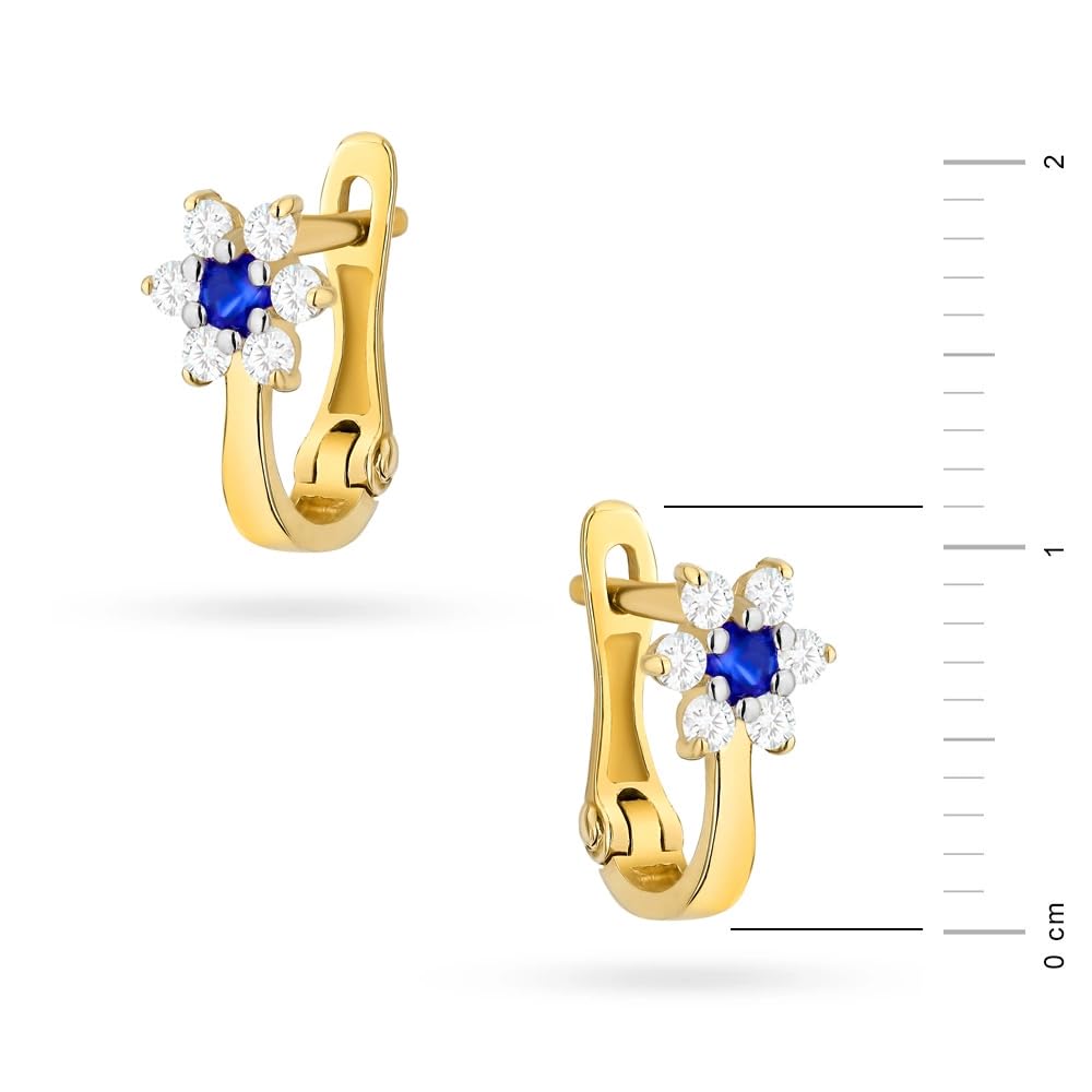 Ohrringe Mädchen 333 Gelbgold Blume mit Zirkonia Kinder Schmuck