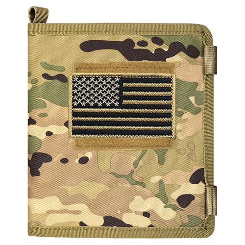 LZBMIEF Tactical Map Case Multifunctional Map Pouch with Pen EDC Tool Holder Map Protector Foldable Map Storage Bag with Clear Window for Reading Map while Outdoors or Hiking (CP)