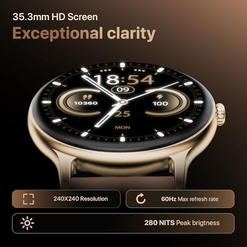 Image of Fire-Boltt Phoenix Pro Round Smart Watch 1.39″ HD Display with Bluetooth Calling, AI Voice Assistant, SpO2 & Heart Rate Monitor, 120+ Sports Modes, Smartwatch for Men & Women - Mocha Mousee