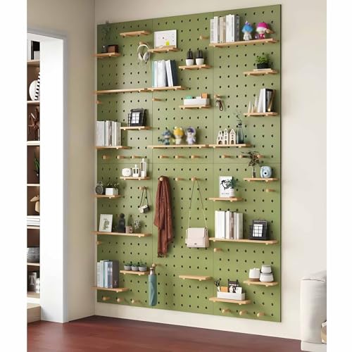 Genérico Estante de Pared para Garaje con Perforaciones, Almacenamiento de Brocas, Juego de Llaves, Soportes con Ganchos Largos, Organizador montado, centros de exhibición para el hogar, Tablero Perf