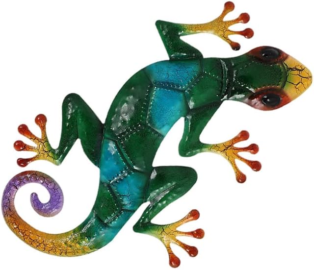 TOPBATHY Outdoor Wall Decor Metal Gecko Wall Art Sculpture Iron Lizard Wall Decor Hanging Wall Decor for Indoor Bedroom Living Room Garden Patio Outdoor Wall Art