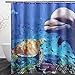 Produktbild KJGTR DuschvorhangXueqin Ozean Delphin tiefsee Polyester duschvorhang Bad wasserdicht mehltau mit 10 Haken für Haus Badezimmer