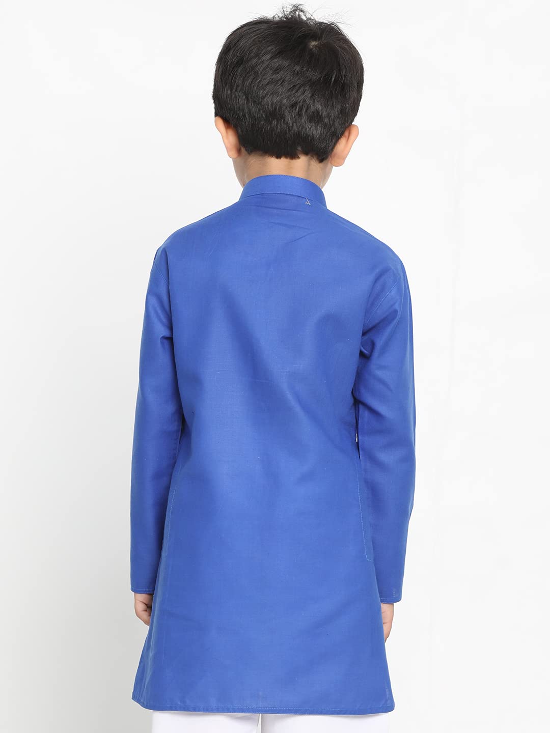 Jbn Creation Blend Regular Vastramay Boys' Solid Cotton Blue Kurta (Jbnbk066Bl_22