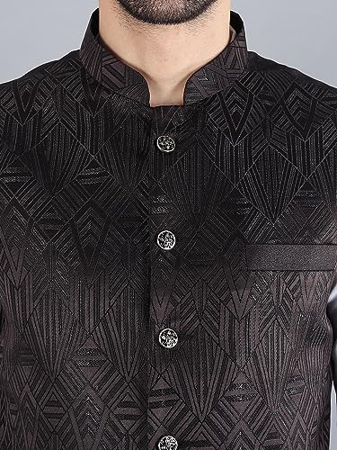 Image of Uri and MacKenzie Men's Silk Blend Kurta Pajama with Designer Ethnic Nehru Jacket /Modi Jacket