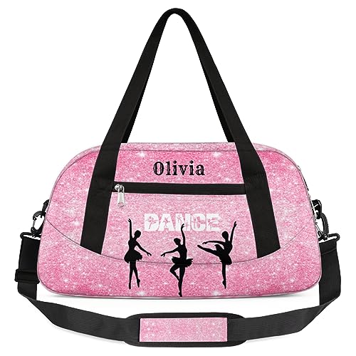 Custom Kids Duffel Overnight Bag Personalized Dance Bag Travel Duffel Bag for Girls Boys Customized Kids Gifts- Ballet dance 5
