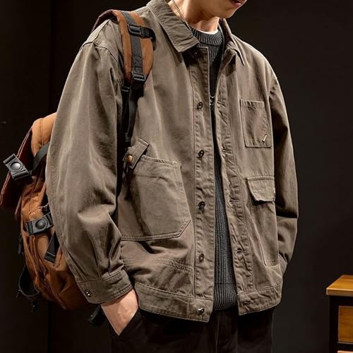 Chaqueta vaquera clásica para hombre color marrón miniatura 3