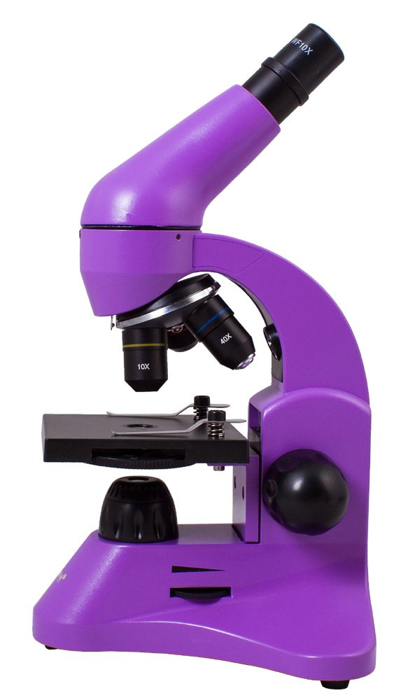 Levenhuk Rainbow 50L Amethyst Kit Científico Educativo con Microscopio Biológico Portátil 800x, Guía de Experimentos Ilustrada, Muestras Preparadas, Herramientas Científicas y Maletín (EN)