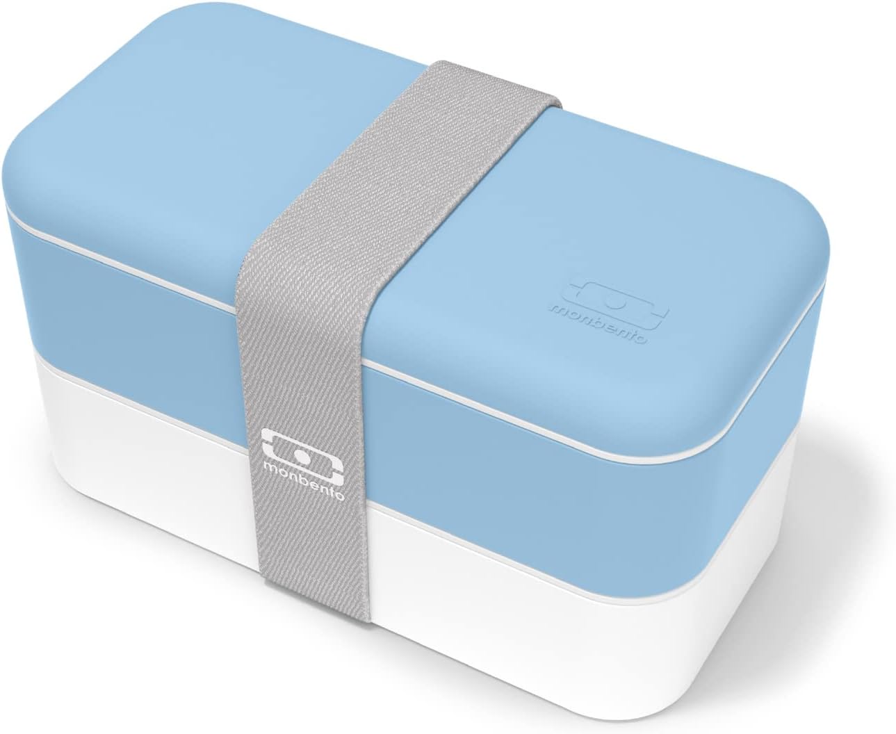 monbento - Bento Box MB Original Crystal with Compartments - 2 Tier Leakproof Lunch Box for Work Lunch Packing and Meal Prep - BPA Free - Food Grade Safe Food Containers - Blue